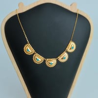 سلسال ذهب الرمش بحريني مطعم بحبات الولو الفيروزي ع...