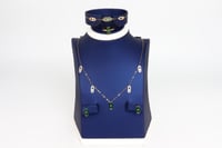 طقم ميسيكا ذهب تصميم الماسي بالوان مختلفه عيار 18