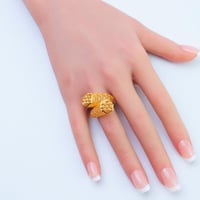 خاتم ذهب عيار 21 تصميم مزدوج فاخر وزن 3.35 جرام –...