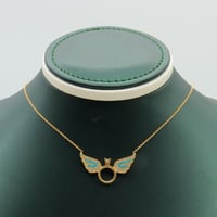 عقد ذهب عيار 18جناح الصقر تصميم ألماسي وزن 3.4 جرا...