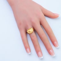 خاتم ذهب الرمش عيار 21 وزن 1.84 جرام