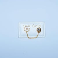 حلق طبي ذهب عيار 18 جهة واحدة للأطفال وزن 0.3 جرام
