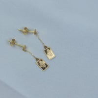 طقم ذهب عيار 18 تصميم السبيكة وزن 2.66 جرام