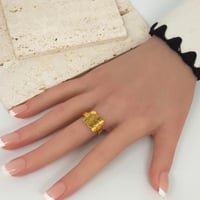 خاتم بتصميم خلية النحل ذهب عيار 21