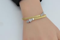 اسوارة مع خاتم ذهب بلغاري تصميم الماسي عيار 18 وزن...