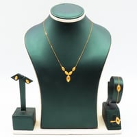 طقم ذهب البصمة عيار 21 – تصميم أوراق ناعم بوزن 4.2...