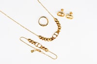 طقم جنزير ذهب موديل CD عيار 18 وزن 15.9 جرام