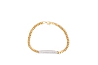 سوارة جنزير مصممة من النصفه بذهب ابيض تصميم الماسي...