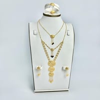 طقم ذهب بمخنقين عيار 21 وزن 19.4 جرام