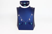 طقم ميسيكا ذهب تصميم الماسي بالوان مختلفه عيار 18