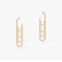 حلق ذهب مسيكاء مستطيل بتصميم الماسي عيار 18 وزن 4....