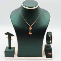 طقم ذهب ناعم عيار 21 – تصميم عصري بوزن 3.48 جرام