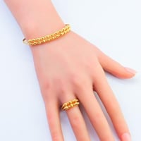 سوارة ذهب الدوريكاء مع الخاتم عيار 21 وزن 9.50 جرا...