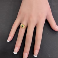 خاتم ذهب الرمش باللون الزيتي عيار 21