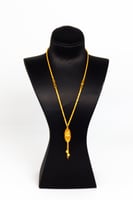 سبحة ذهب بحريني بتصميم المبروم عيار 21 وزن 7.4 جرا...