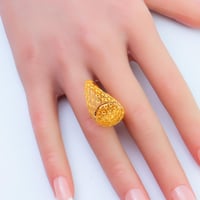 خاتم ذهب عيار 21 تصميم دائري بارز وزن 3 جرام – فخا...