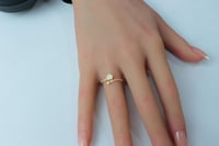 خاتم ذهب تصميم الماسي مطعم بالميناء عيار 18