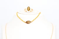 طقم ذهب سبيكة بيضاوي عيار 21