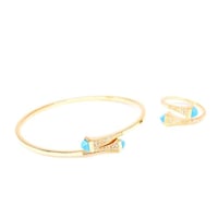 سوارة مارلي تصميم الماسي باللون التيفاني عيار 18