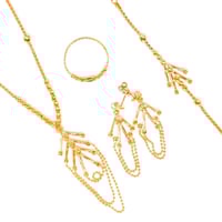 طقم ذهب عيار 21 تصميم حبات الدوريكاء بوزن 13.4 جرا...