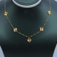 سلسال ذهب تصميم الفان كليف خمس وردات عيار 21 وزن 4...