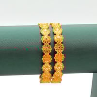 غوايش ذهب عيار 21 بتصميم ورده الجوري