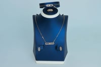 طقم ذهب المسيكاء تصميم الماس عيار 21 وزن 8.4 جرام