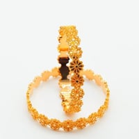 غوايش ذهب عيار 21 بتصميم ورده الجوري