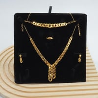 افخم طقم ذهب جنزير ناعم عيار 21 وزن 22.9 جرام