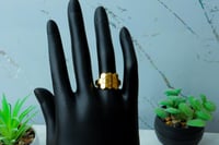 خاتم بتصميم خلية النحل ذهب عيار 21