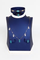 طقم ميسيكا ذهب تصميم الماسي بالوان مختلفه عيار 18