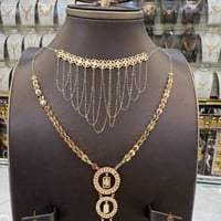 طقم ذهب مع المخنق ناعم عيار 18 وزن 5.8 جرام