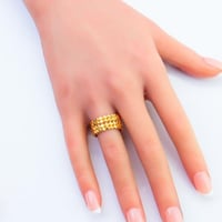 دبلة ذهب عريض اربعه ادوار عيار 21