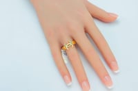 خاتم ذهب ايطالي مطعم بالميناء عيار 21 وزن 2.2 جرام