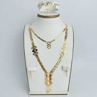 طقم ذهب بمخنق ناعم عيار 18 وزن 8.6 جرام