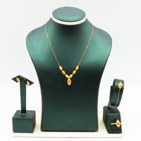 طقم ذهب البصمة عيار 21 وزن 4.45 جرام- تصميم عصري