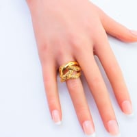 خاتم ذهب ايطالي مموج عيار 21