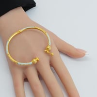 سوارة ذهب هندي لون سماوي عيار 21