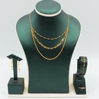 طقم ذهب المونيكاء ثلاثة دور عيار 21 وزن 8.14 جرام-...