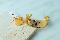 اسوارة مع الخاتم بتصميم منقوش ناعم ذهب عيار 21