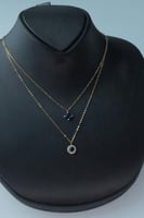 سلسال ذهب عيار 18 دورين بتصميم الماسي مزين بحجر از...