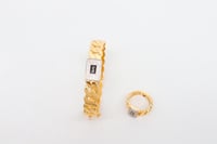 سوارة موناكو مع خاتم ذهب عيار 18 بوزن 17.8 جرام