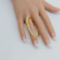 سوارة ذهب هندي لون سماوي عيار 21