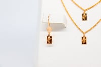 طقم ذهب سبيكة مربع ثلاثة دور عيار 21