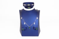 طقم ميسيكا ذهب تصميم الماسي بالوان مختلفه عيار 18