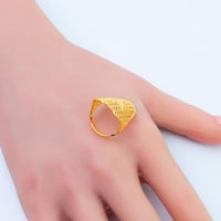 خاتم ذهب عيار 21 تصميم بيضاوي شبكي وزن 3.43 جرام –...