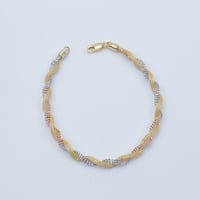 سوار ذهب مبروم مكس ألوان بتصميم عصري عيار 18 وزن 5...