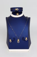 طقم ذهب البانثر من كارتييه عيار 18 تصميم الماسي وز...