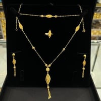 افخم طقم ذهب بحريني عيار 21 شكل السبحة بوزن 14.34...