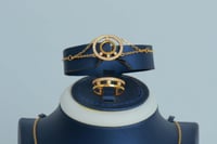 طقم ذهب المسيكاء تصميم الماس عيار 21 وزن 11.7 جرام